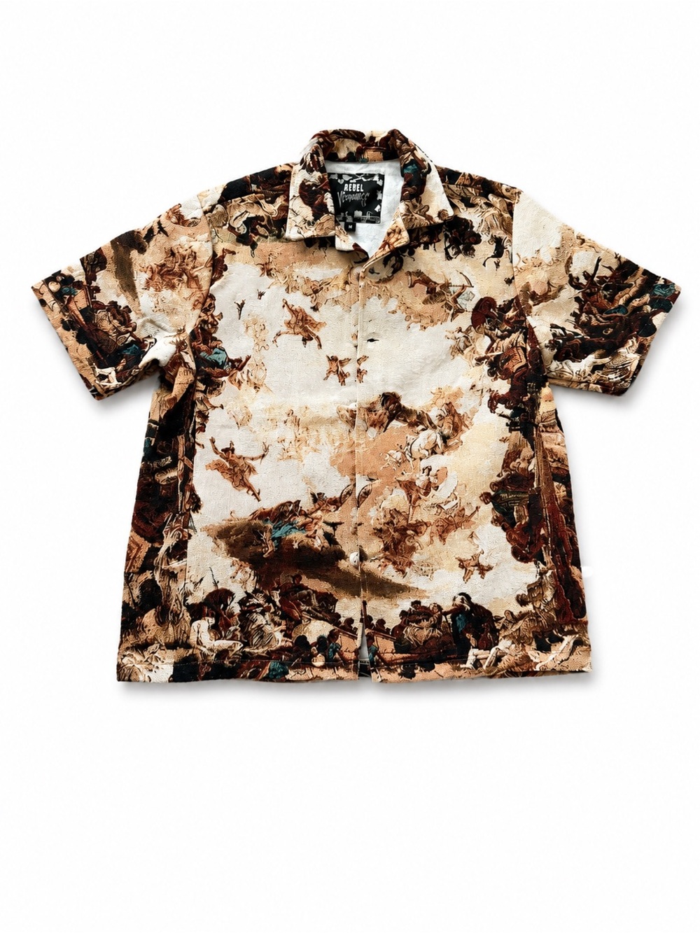 Rebel Vengeance Renaissance Art All-Over Print Button-Up Shirt